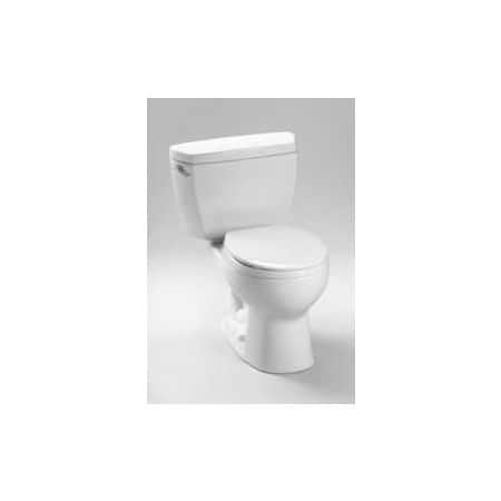 Toto TOTO® CST743ER-01 Eco-Drake® Round Bowl Toilet W/Right Hand Tank (C743E + St743Er), CO WHT CST743ER-01